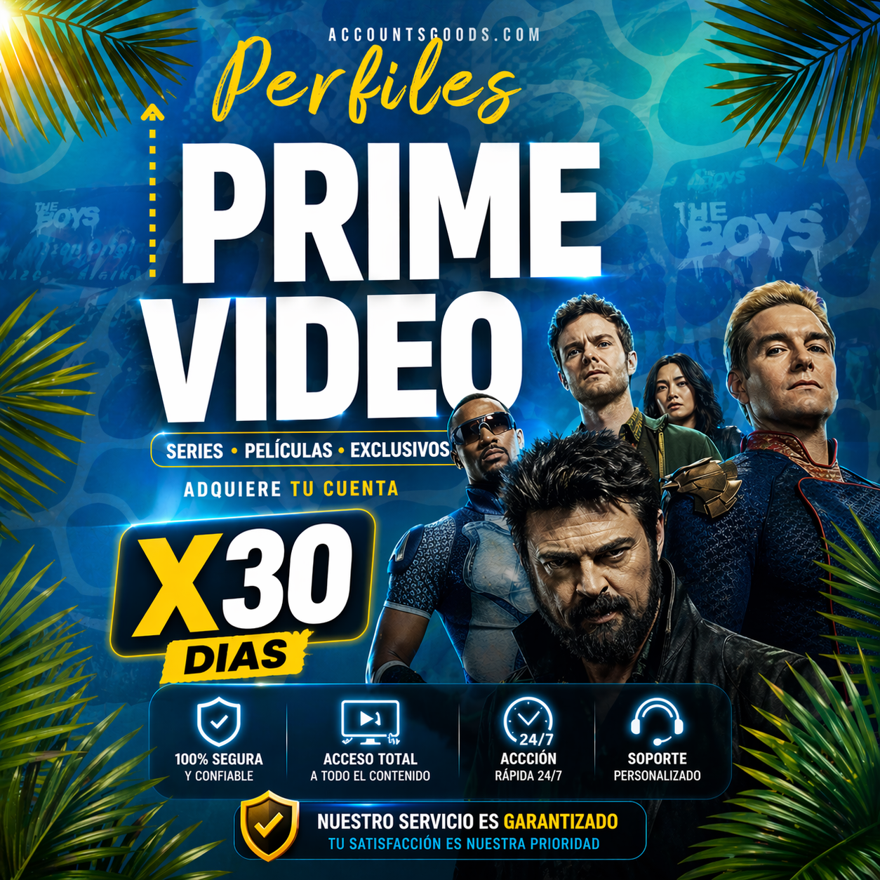 AMAZON PRIME VIDEO ADS CUENTA PERFILES X30 DIAS
